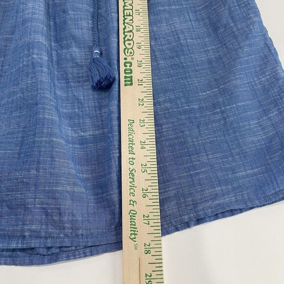 Talbots Tunic Embroidered Blouse Women's 2Xp Blue Cut Outs Tassels Boho India - Picture 11 of 15